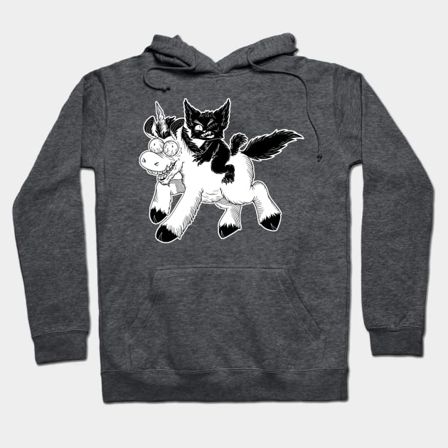 Creepy Kitty And Unicorn Hoodie by Get A Klu Comics